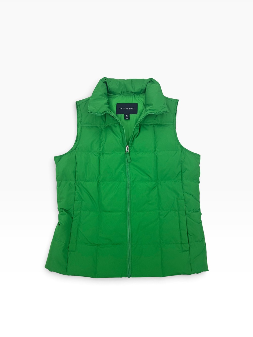 Lands’ End Women’s size Medium Down Puffer Vest bright green